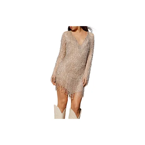 NASTY GAL Long-Sleeved Dresses Women's Blush Color