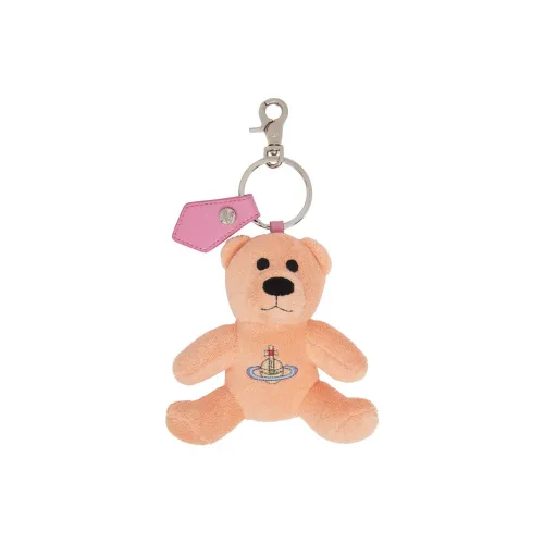 Vivienne Westwood Leather Keychains Unisex Peach Pink