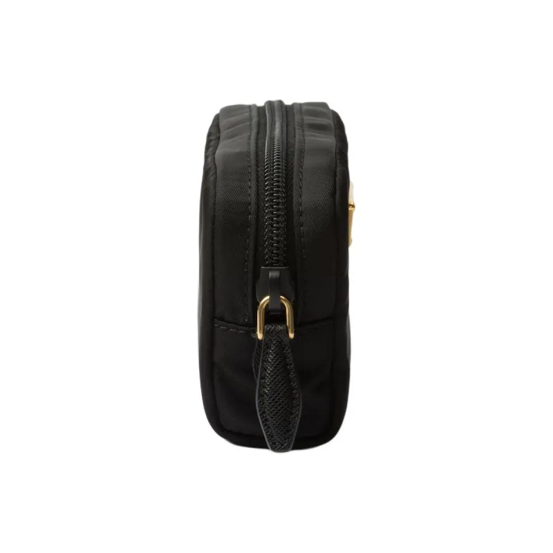PRADA Re-Nylon Fabric Makeup Bag Women's Black & Gold-2