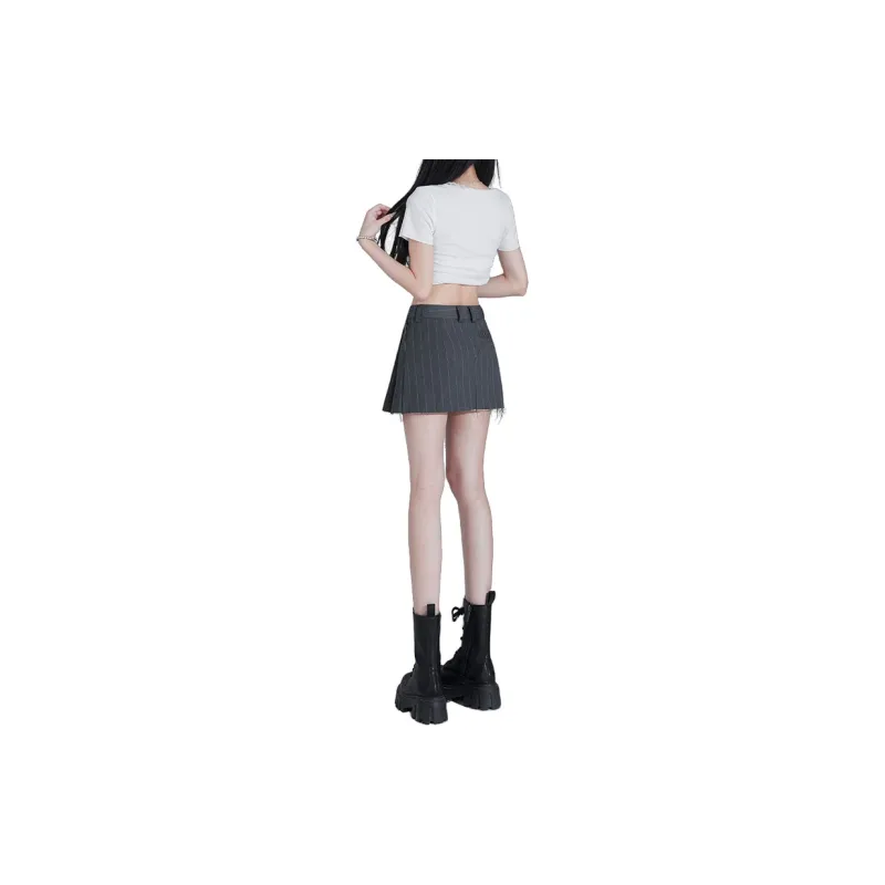 Enhanced Casual Short Skirts Women's Gray-1