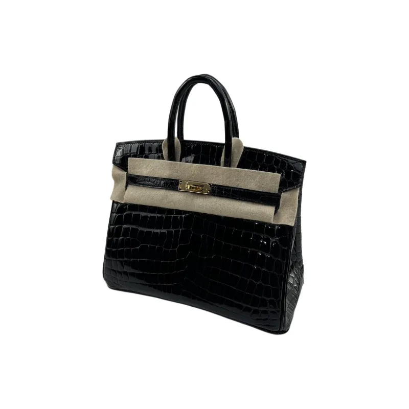 HERMES Birkin Crocodile Leather Birkin Bag Handbags Women's 89 Nior Black-1