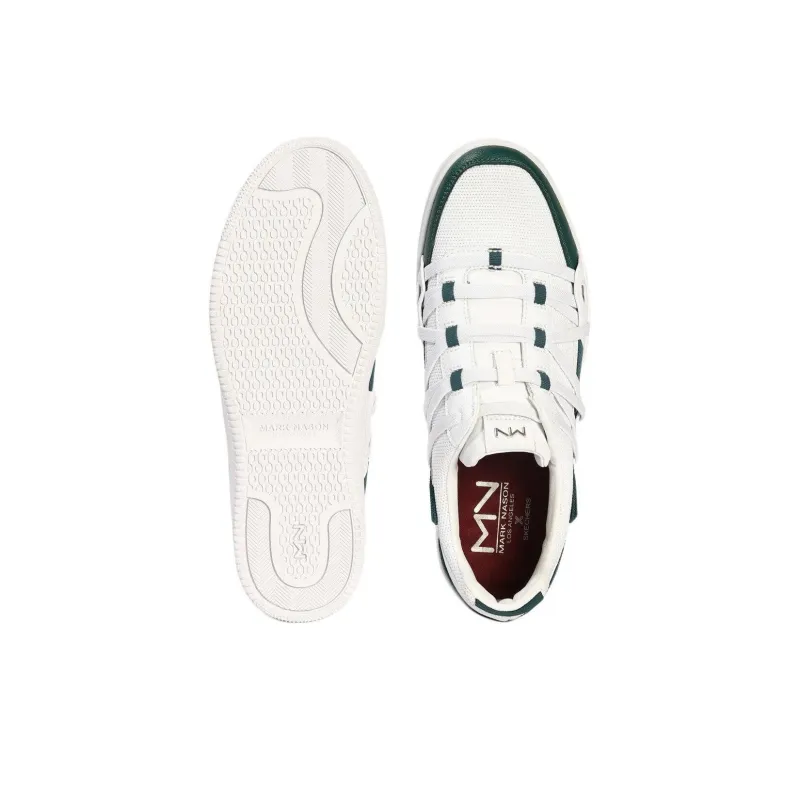 Skechers MARK NASON Anti-Slip And Wear-Resistant Breathable Low-Top Skateboard Shoes Men's White Green-4