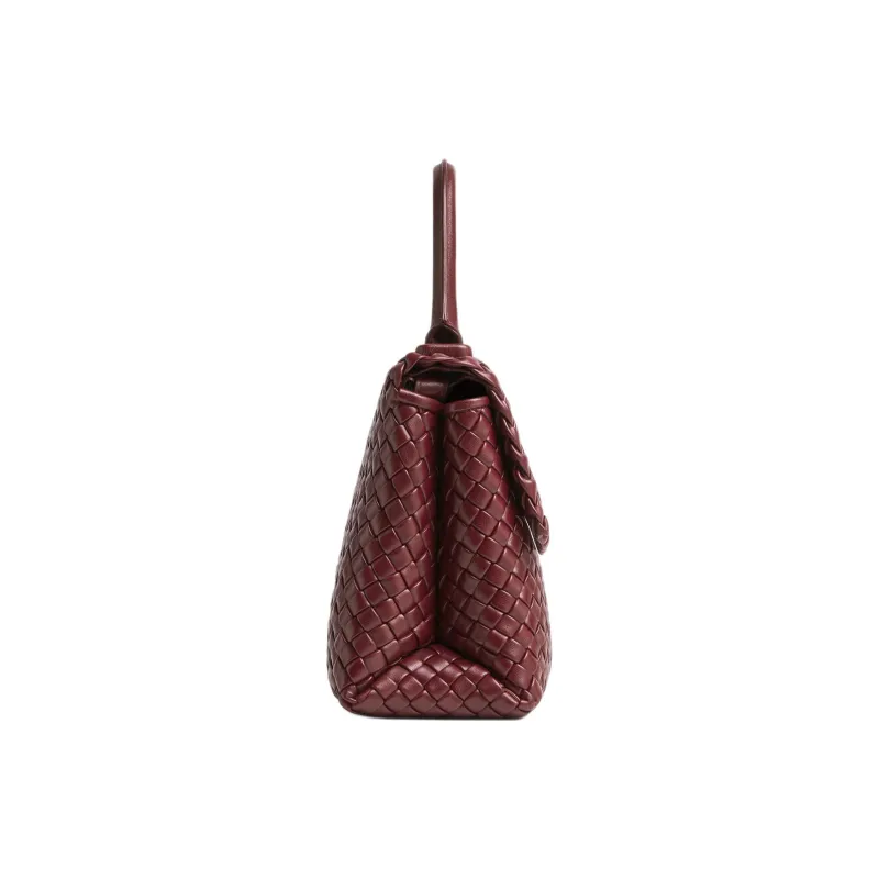 Bottega Veneta Patti Lambskin Shoulder Bag, Crossbody Bag, Handbag Trumpets Women's Cherry Red-3