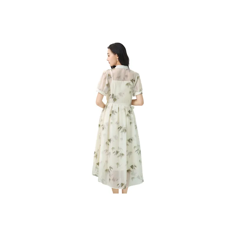 SMEN Short Sleeved Dresses Women's Multicolor-1