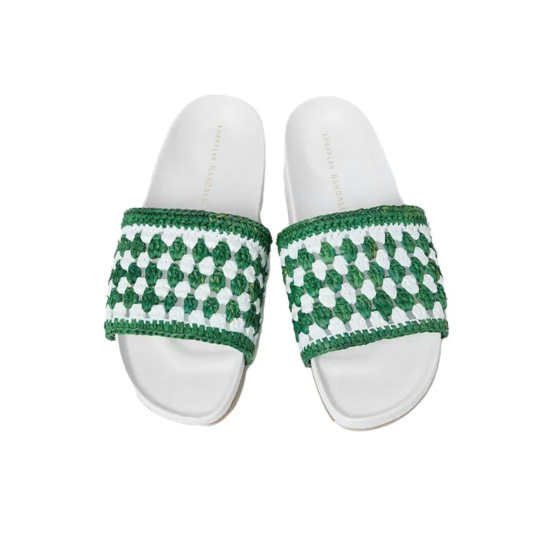 Loeffler Randall Slide Slippers Women's Green-4