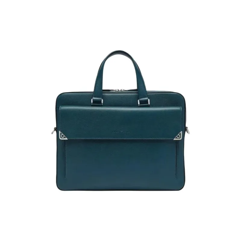 FERRAGAMO Leather Briefcases Handbags Men's Green-0