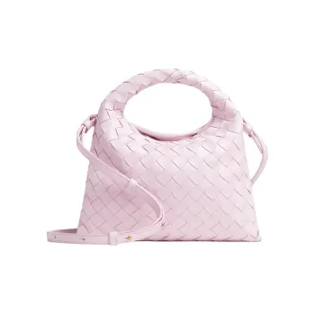 Bottega Veneta Calfskin Handbag Shoulder Bag Crossbody Bag Mini Women's Washable Happiness Pink