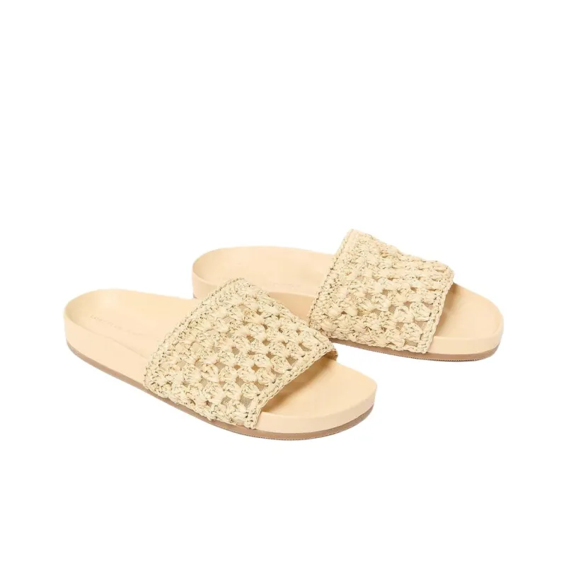Loeffler Randall Slide Slippers Women's Beige-3