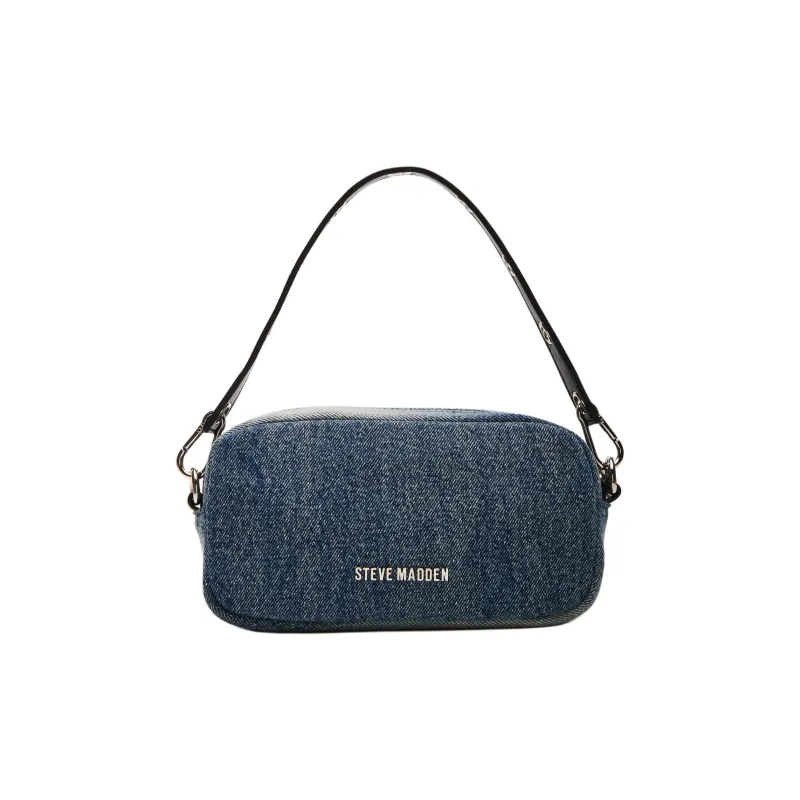STEVE MADDEN Synthetic Material Panel Denim One Shoulder Handbag Crossbody Bag Women's Denim Blue-2