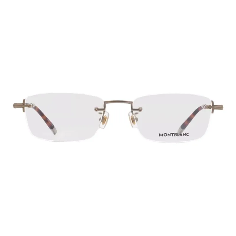 MONTBLANC Titanium Rectangular Eyeglass Frames Men's Gold-1