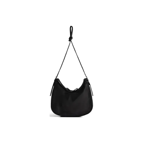 Balenciaga Viscose With Silk Crescent Bag, Crossbody Bag, Shoulder Bag Trumpets Women's Black