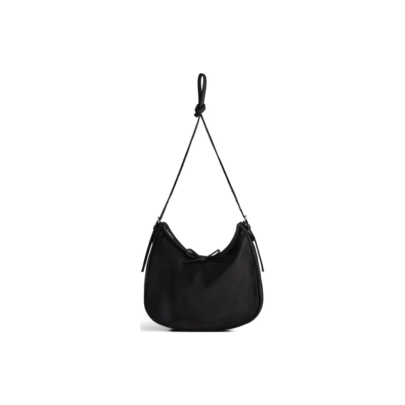 Balenciaga Viscose With Silk Crescent Bag, Crossbody Bag, Shoulder Bag Trumpets Women's Black-0