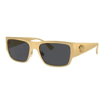 VERSACE Metal Square Sunglasses Men's Gold/Black