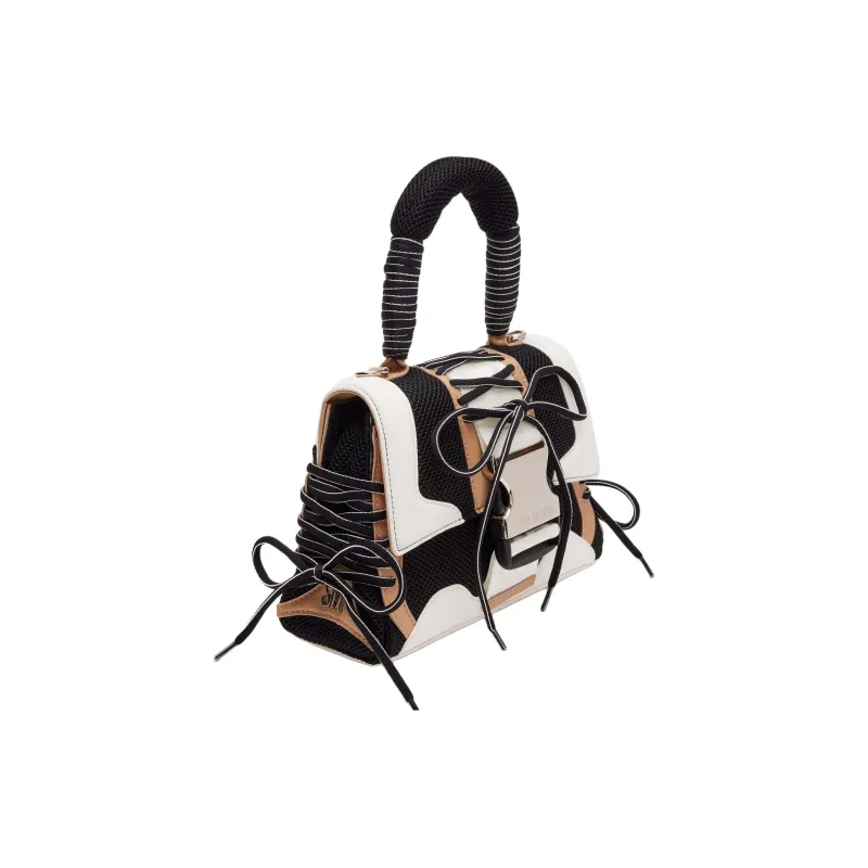 STEVE MADDEN Synthetic Material Patched With Textile Material Handbag Women's Black/Tan-1