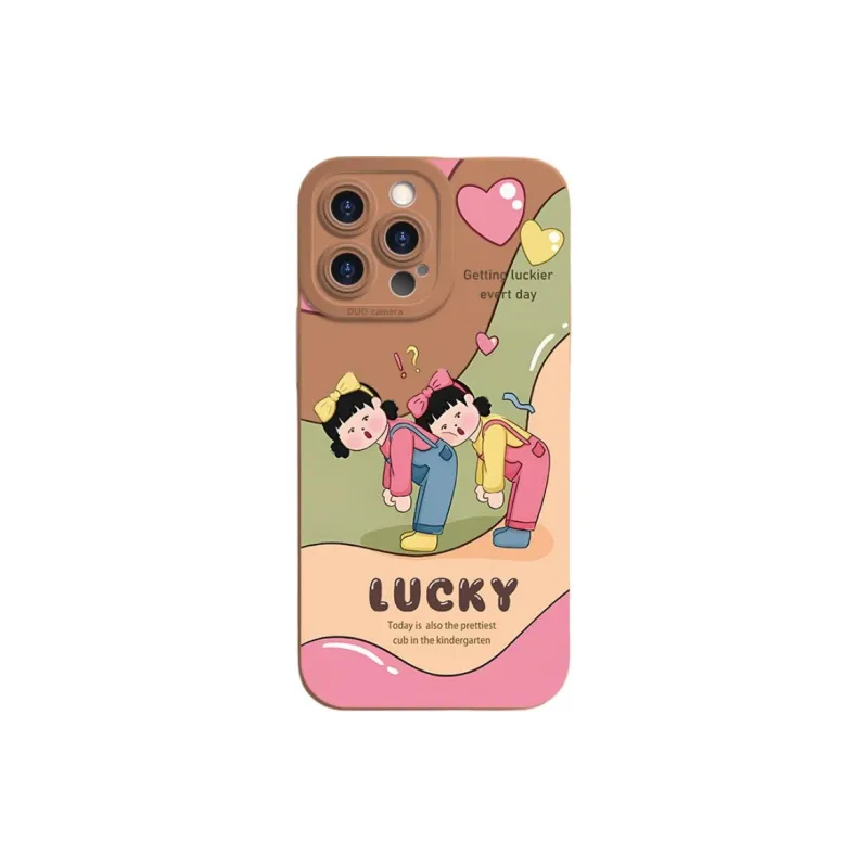 Mivana Silicone Material Curvy Girl Phone Cases Available For Apple 15 Girlish Cartoon-7