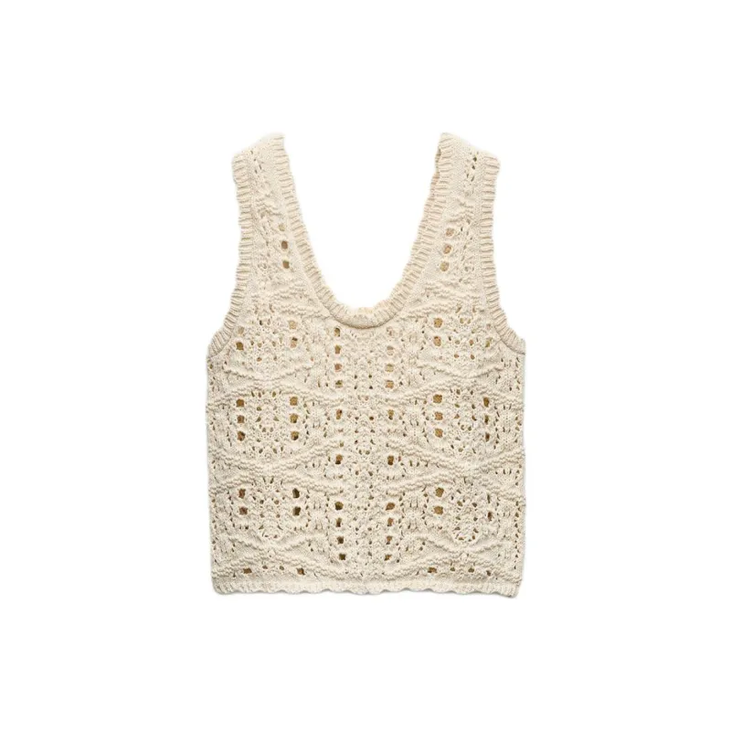 ZARA Tank Tops Women's White-1