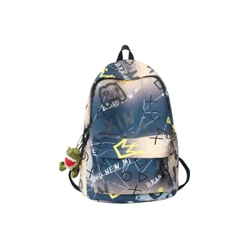 Kaka Tree Nylon Backpack Unisex White/Khaki/Blue/Green