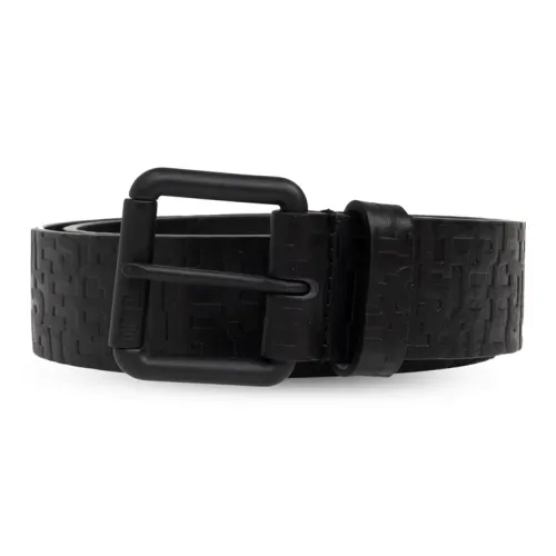 DIESEL B Monogram Embossed Buckled Belt