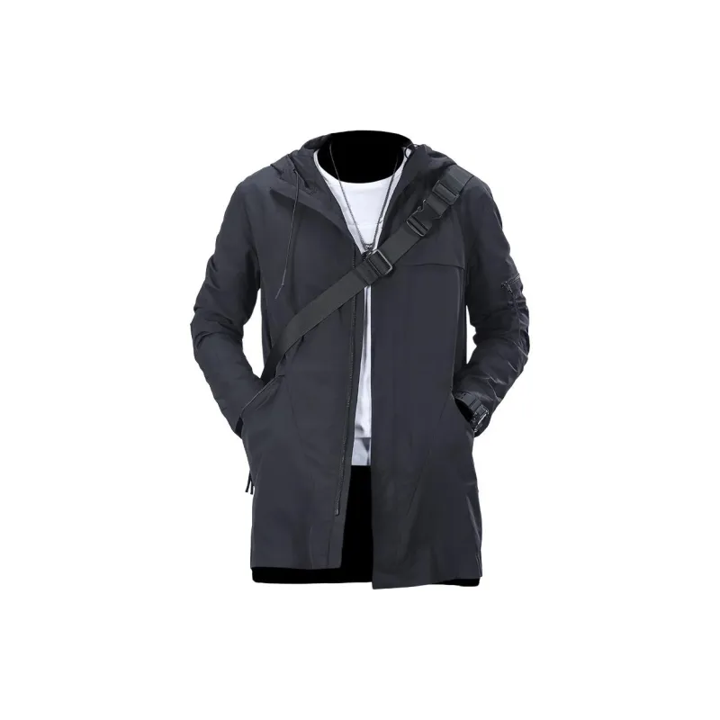 Seasonal Words Jackets Coats Men's Black-1