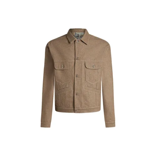 ETRO Denim Jackets Men Light Brown