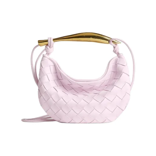 Bottega Veneta Sheepskin Woven Bag, Portable Crossbody Bag, Shoulder Bag Mini Women's Washable Happiness Pink
