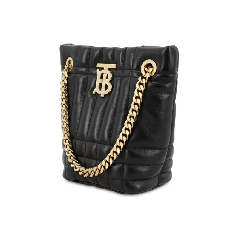 Burberry Lola Lola Bag Quilting Lambskin Bucket Bag Storage Bag Shoulder Bag Crossbody Bag Handbag Mini Women's Black-3