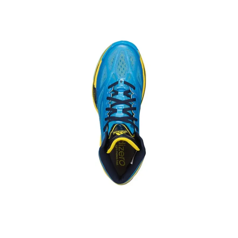 Adidas Non slip Wear resistant Shock Absorption Mid Top Basketball Shoes Men's Blue-2