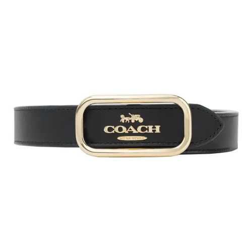 COACH Leather Belts Women's Black