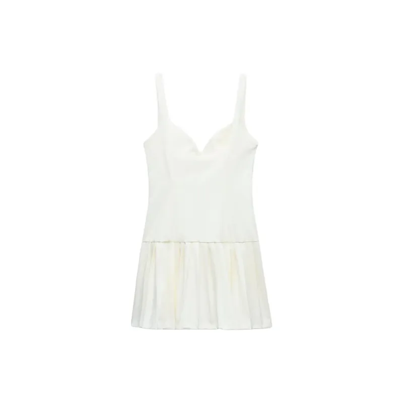 ZARA Sleeveless Dress Women's White-1