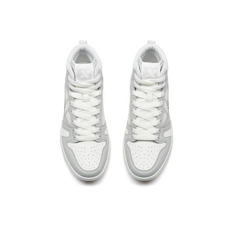XTEP MAXX LITE High-Top Skateboard Shoes Men's Sail White/Moonstone Gray-5