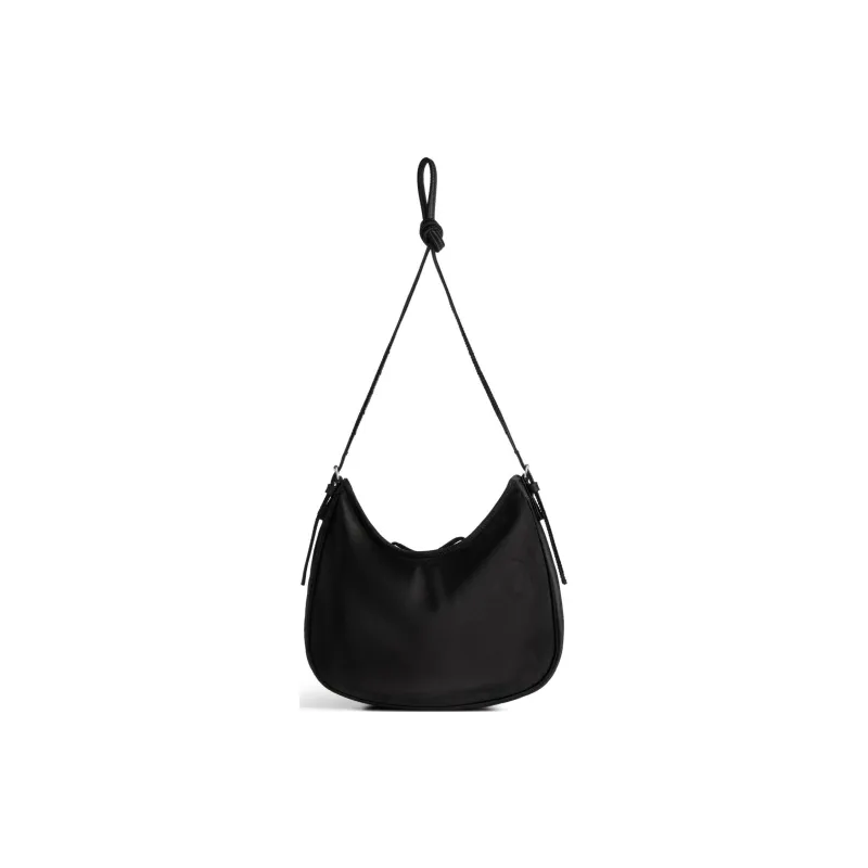 Balenciaga Viscose With Silk Crescent Bag, Crossbody Bag, Shoulder Bag Trumpets Women's Black-3