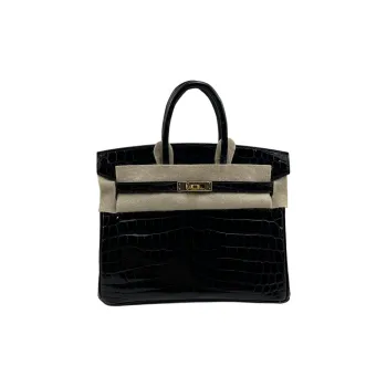 HERMES Birkin Crocodile Leather Birkin Bag Handbags Women's 89 Nior Black