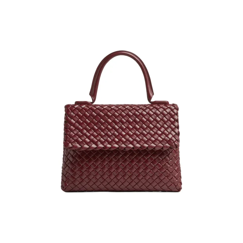 Bottega Veneta Patti Lambskin Shoulder Bag, Crossbody Bag, Handbag Trumpets Women's Cherry Red-0