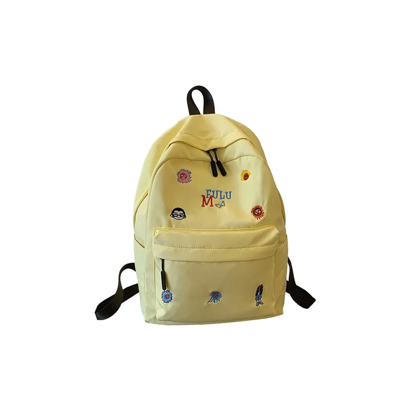 KAKAXI Fabric Backpack Women's Black/White/Pink/Yellow/Green-0
