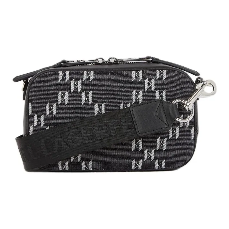 KARL LAGERFELD Jacquard Canvas Camera Bag, Shoulder Bag, Crossbody Bag Men's Gray-1