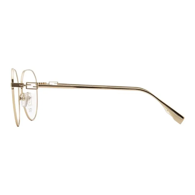 FENDI Metal Irregular Shape Eyeglass Frames Women's Gold-2
