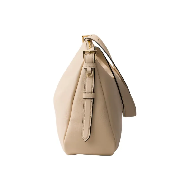 PRADA Grain Leather Hobo Bag, Crossbody Bag, Shoulder Bag Women's-2