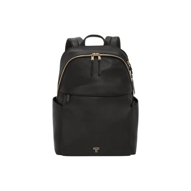 TUMI Voyageur Leather Backpack Women's Black-0
