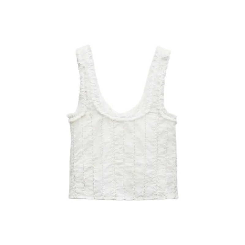 ZARA Tank Tops Women's White-1