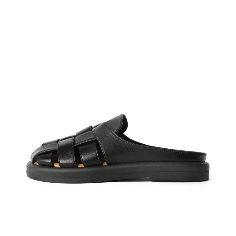 BELLE Rubber Sole Cut Out Closed Toe Slippers Women's-5
