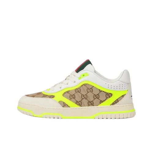 GUCCI Re-Web Sneaker 'GG Canvas - Beige Fluorescent Yellow'