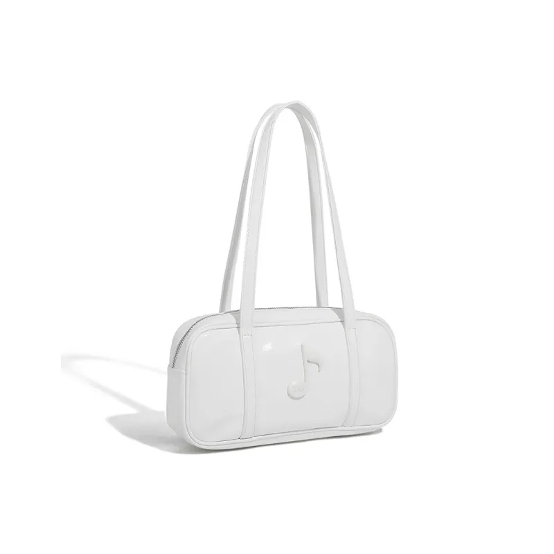 KKA PU One Shoulder Underarm Handbag Women's Silver/White/Black-7