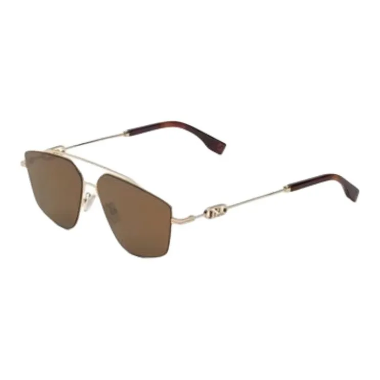 FENDI Aviator Sunglasses Men's Black/Gold/Silver-1
