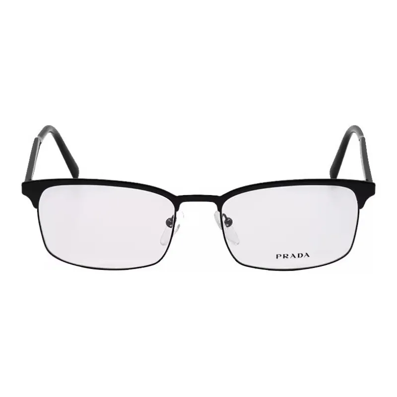 PRADA Metal Rectangular Eyeglass Frames Unisex Black-1