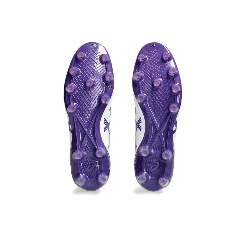Asics DS LIGHT X FLY 5 Artificial Ground Natural Ground Slip Resistant Soccer Shoes Men's White Purple-4