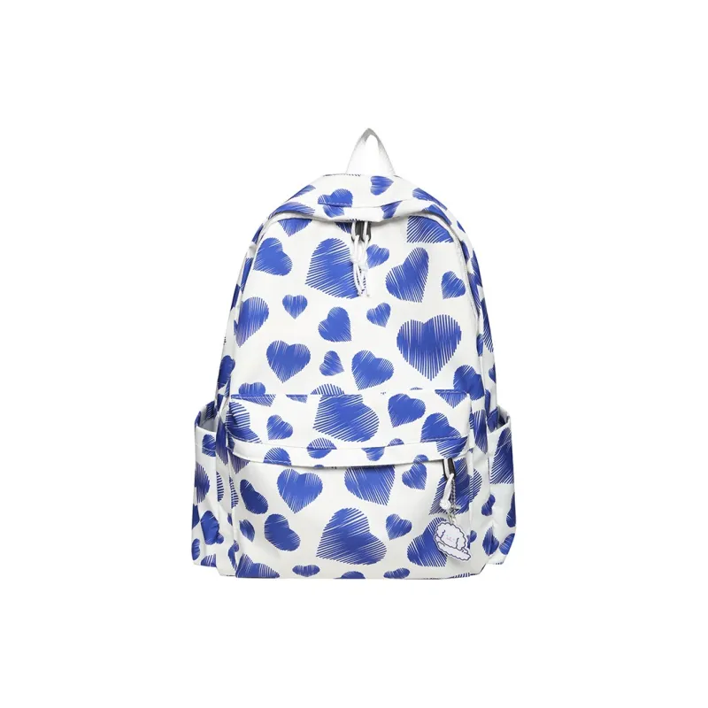 MOK Nylon Fabric Backpack Black/Red/Blue-5