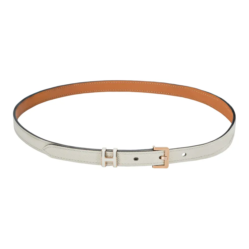 HERMES POP H Collection Leather Belts Women's Milk White Box-2