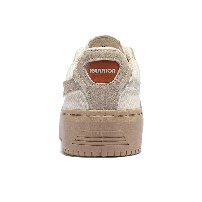 Warrior Students Casual Women's Lightweight Low-Top Canvas Shoes Women's Beige Grey Khaki-3