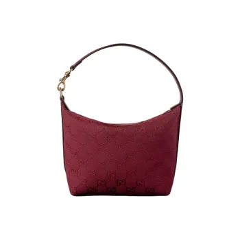 GUCCI Canvas With Leather Trim Handbag Shoulder Bag Extra Mini Women's Red