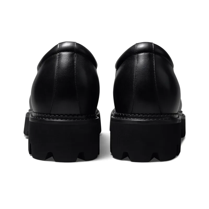 Zuti British Business Calfskin Derby Shoes Casual Shoes Approx. 8.5cm Men's Black-3